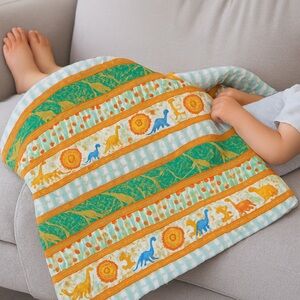 Handmade Rag Quilt Modern Animal Prints Kids Lap Throw Blanket Play Mat #1201259